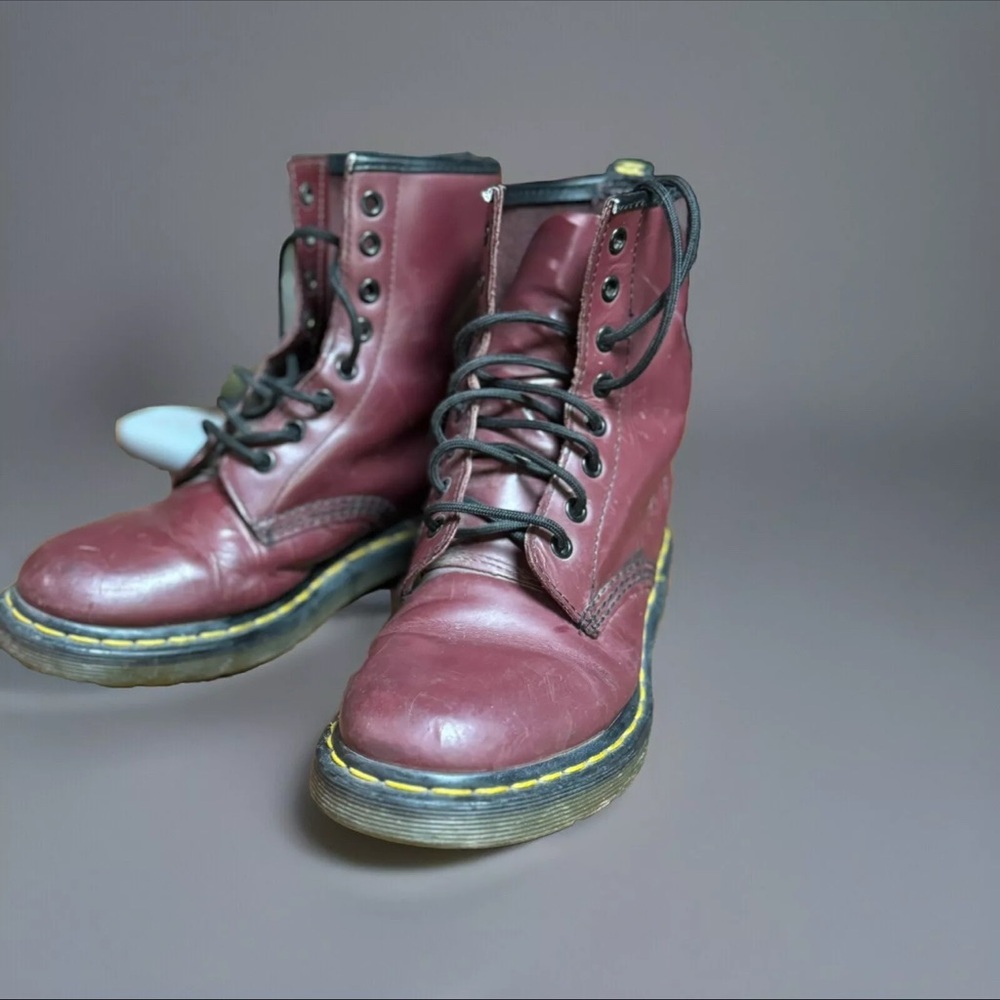 Dr. Martens 1460 Smooth Leather Lace Up Cherry Red